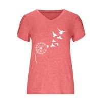 Thirts majice za žene Ljetne vrhove Grafički casual s kratkim rukavima V izlazak iz vrata vrhova bluze