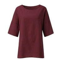 Ženske vrhove Dressy Casual majica Tunika Bluza Basic Plus Veličina Ispis okrugli vrat Dugi trendy pulover