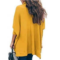 Cuhas ženske modne džempere za žene plus veličine jesen i zima labav solid u boji nepravilan hem ubod