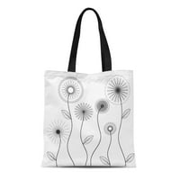 Platnena torba može otklanjati TOTE Trgovinske torbe za suncokret cvijeće crno-bijelo list apstraktno cvjetno pejzažna travnata tota tota