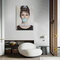 Audrey Hepburn Gum slike crno-bijela slavna pop umjetnost šaljiva zidna umjetnost za uredsku spavaću