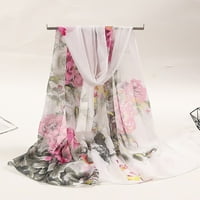 wendunide 160 * Ženski cvjetni tisak dugih mekih omotanih šalova svilene šalove ružičaste