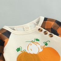 Dojenčad Baby Halloween Casual Rodper Cartoon Pumpkin Pismo Ispis Plovite dugih rukava sa okruglim vratom,