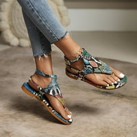 Aoochasliy ženske cipele Summer Clearians Dame Ravne sandale Herringbone SnakeSkin Print rimske cipele