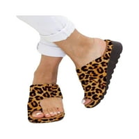 Crocowalk Ženska gladijatorski isječak, ravne sandale Leopard ljetna plaža Flip flops cipele veličine