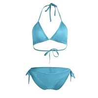 Dyfzdhu bikini setovi za žene Solid Boja dva push up tankini setovi za plažu odjeća ženski kupaći kupaći