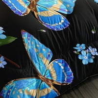 -Dake Leptir Comporter Veličina, Galaxy Butterfly Kids Komformer kompleta, posteljina set Štampani komfor sa jastučnici, alternativnim, mekim i laganim, za sve sezone