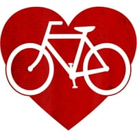 Dan valentina Bicikl u srcu Girls bijeli grafički tee - dizajn od strane ljudi l