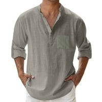 Kućine majice za muškarce nalaze se formalni gornji veliki i visoki majica s majicom Grey l