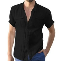 Muška košulja muške ležerne košulje sa dvostrukim džepom kratkih rukava s kratkim rukavima košulja Flannel