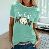Uublik mamine majice za žene za mamine poklone kratki rukav okrugli vrat majica pulover tiskanje labavih