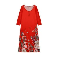 Steady Maxi haljine za žene Žene Ljetne haljine Casual Boho Cvjetno tiskano plaže Long Maxi haljina