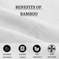 Bambusova listova luksuzna - posteljina - organski bambus meka, prozračan, duboki džep do dodatnih