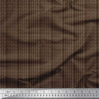 Soimoi smeđa Poly Georgette tkanina čipka granične granice apstraktno tiskano zanatsko tkanina od dvorišta