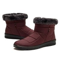 Ženske nejasne snežne plišane obloge zimske cipele zip up čizme hladnim vremenom tople gležnjačke čizme