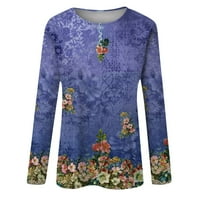Sksloeg majice za žene Ležerne aztec etničke tiskovine Trendy Dressy Bluzes Jesen modni slatki ties