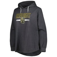 Ženski heather charcoal Vegas Golden Knights Plus veličina runa pulover hoodie