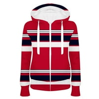 Penskeiy dukseve za žene modne ženske casual kapuljače Slim patentni zatvarač džemper džemper Crvena
