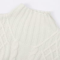 Duks u sredini ženske jeseni i zimske obične turtleneck dugih rukava pleteni džemper džemper obrezani
