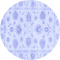 Ahgly Company u zatvorenom okruglom orijentalnom plavom tradicionalnom području prostirke, 6 'krug