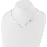 Ogrlica sa srebrnim cubetom u obliku slova V izrađena u Italiji QUF41-17