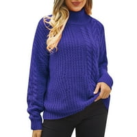 Dukseri za žene Žene Ležerne duge rukave džemper od pulover s pulover sa visokim vratom