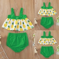 Ljetni modni zeleni ananas ispisan suspenderi zeleni trokut kratke hlače za bebe odjeću za bebe