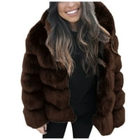 Ženska jakna Ženska mink zimska kapuljača nova jakna FAU topla debela jakna