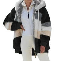 Miayilima Plus size Ženska jakna kaputa kaputi za žene Ležerne prilike, zimski pad dugih rukava izrez