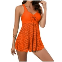 Ženska kupaći kostim u boji moda Slim Fit V izrez CACT Split kupaći kostimi Narančasta XXL
