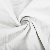 StMixi majice za žene plus veličine prozračne pamučne posteljine vintage pulover tines ljetni trendy solid-duljina za lakiranje krase bijele xxxxxl