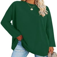 Grianlook Ženska bazična bluza od pune boje tunika dugih rukava Torggy majica zimske obične majice