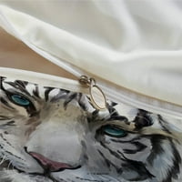 Poklopac posteljine Poklopac novoodnevne prevlake za prevlake White Luxury 3D Tiger slikarski krevet,