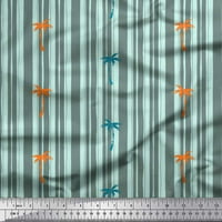 Soimoi Rayon Crepe tkanina i vertikalna traka za ispis tkanine sa širokim dvorištem
