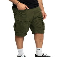 MENS CARGO SHOCTS Dugme Dukset Solid Boja padobranca pantalona Soft Dno Ulica Army Green 4XL
