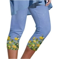 Modni cvjetni otisak kapris Slim Fit Stretsy Capri pantalone casual joga gamaše za žene mršave obrezive