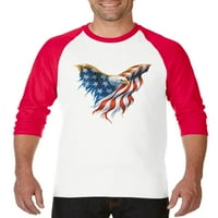 Arti - Muški majice za base na bajzball, do veličine 3XL - Američki zastava Eagle SAD