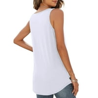 Bijela kamisole za žene ljetne vrhove o vratnim majicama bez rukava